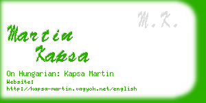 martin kapsa business card